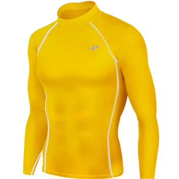 

New Premium Take Five Men's Compression Under Base Layer Top Tight Long Yellow Color Sleeve Shirts 067