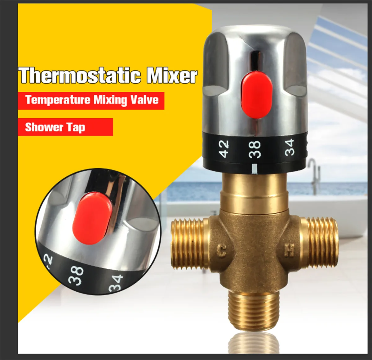 Kaufen Xueqin Messing Rohr Thermostat Wasserhahn Thermostat Misch Ventil Bad Wasser Temperatur Control Wasserhahn Patronen