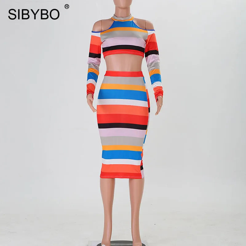 Женское платье с длинным рукавом Sibybo весеннее Повседневное в полоску o образным