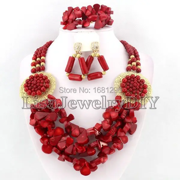 

Splendid African Coral Beads Jewelry Sets Nigerian Wedding African Bridal Jewelry Sets HD0307