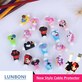 

10pcs/lot Mickey Mouse Anti-fracture Cartoon USB cable Protector Cable Winder cable Data Line Protection for Iphone Android