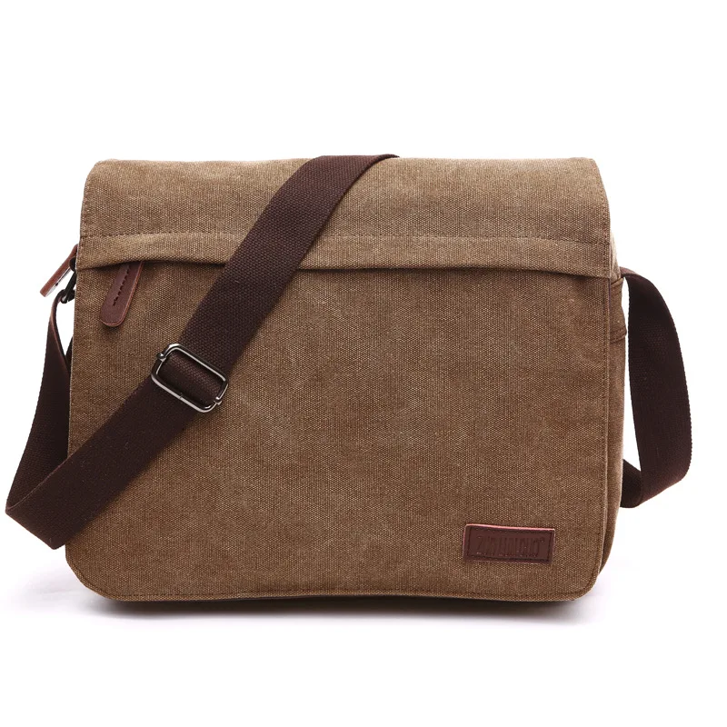 

New Male Package Canvas Casual Men's Shoulder Bag Student Bags Laptop Messenger Bags Vintage Multifunctional Men Crossbody Bag