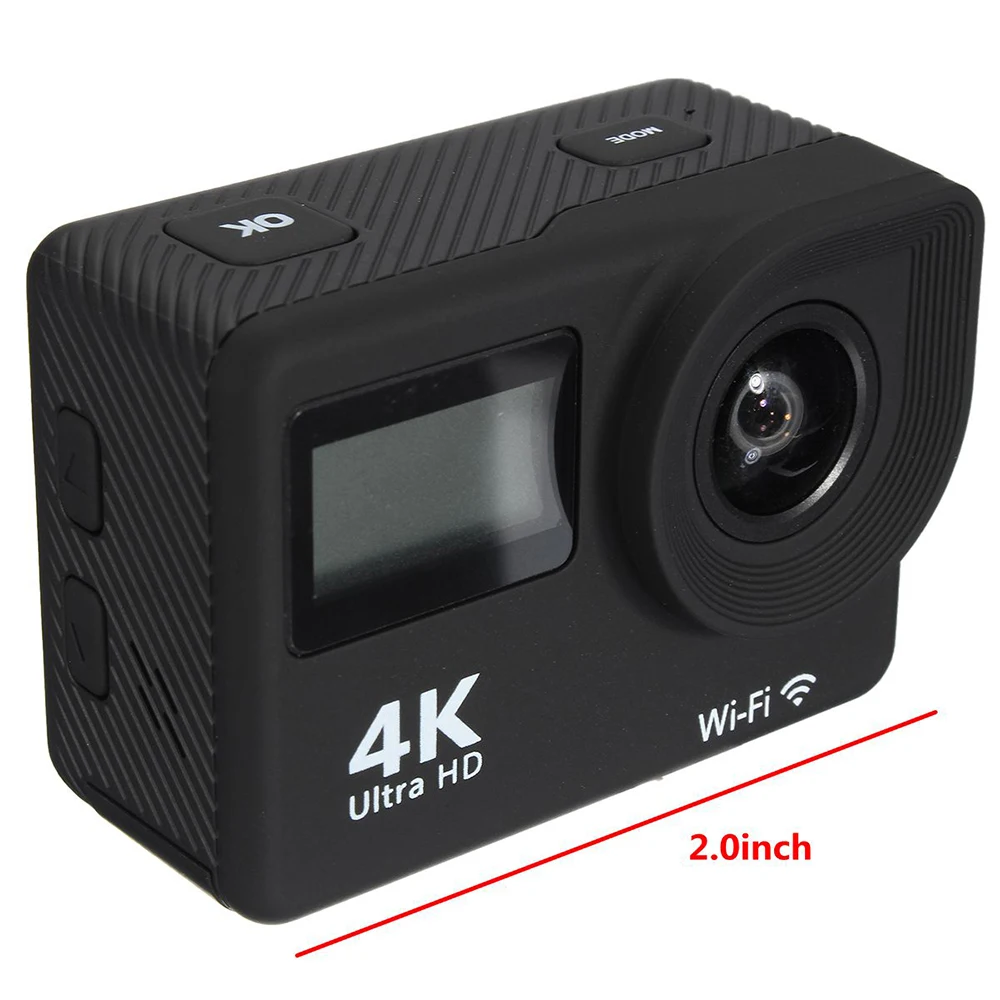 4K Экшн камера Wi Fi с двойным экраном Ultra HD 30M Водонепроницаемая спортивная