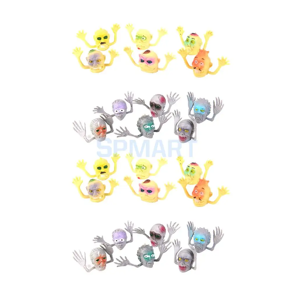 Buy 24Pcs Zombie Monster Fright Ghost Head Plastic