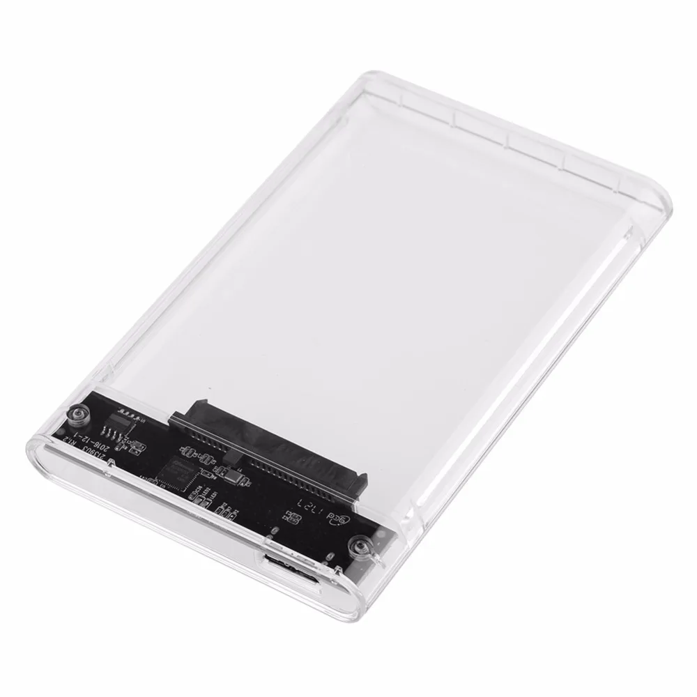 Прозрачный USB 3,0 на SATA внешний корпус HDD чехол прозрачная пластиковая коробка Caddy для 2," драйвер жесткого диска SSD Поддержка 2 T