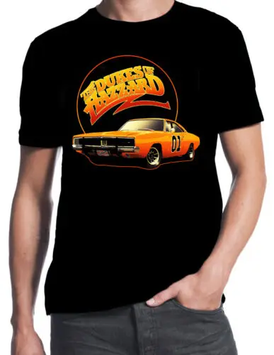 Dukes Of Hazzard General Lee/Классические Вечерние черные футболки для мальчиков в американском стиле,, новая модная брендовая мужская одежда - Цвет: Черный