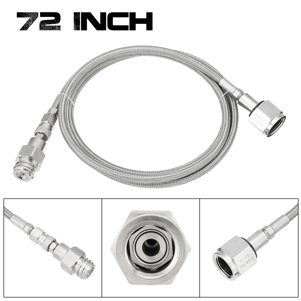 

72" 60" Soda Club To External CGA320 Tank Direct Adapter and Hose Kit For CO2 SodaStream
