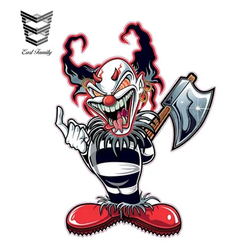 EARLFAMILY 13cm X 9.7cm Evil Clown Decal Funny Car Styling Car Stickers Vinyl Graphic Decor for Car Window Bumper Trunk
