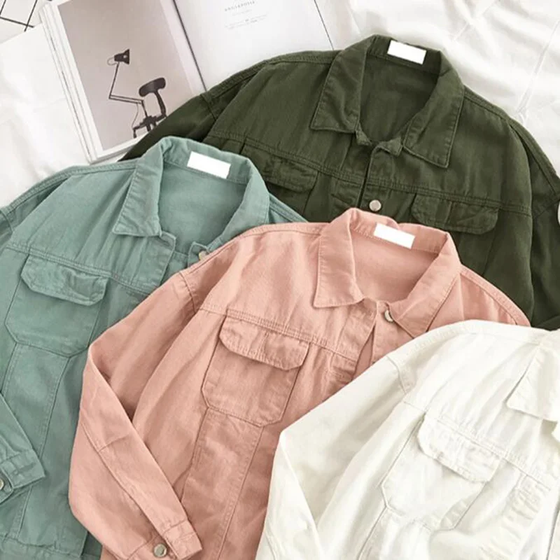 SEDUTMO Spring Denim Jacket Women Boyfriend Jean Coat Streetwear Harajuku Vintage Candy Jackets Autumn Casual Outerwear ED194