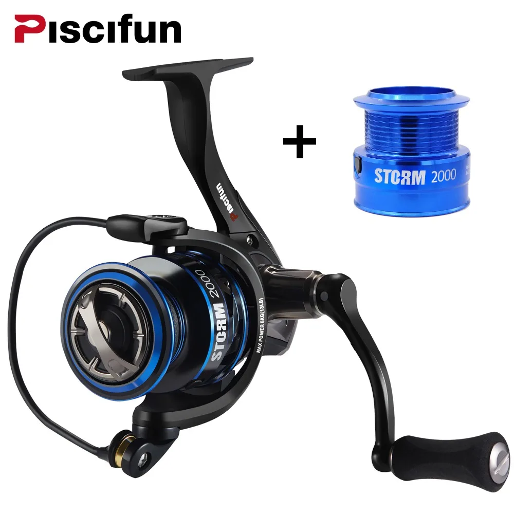 Kopen Piscifun 6.2 1 Hoge Overbrengingsverhouding Spinning Reel met Extra Reserve Licht Spool 2000,3000, 4000,5000 11 BB 10 kg Max Drag Vissen Reel
