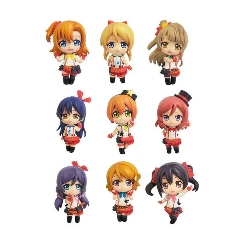 2017 Anime Love Live Lovelive Minami Kotori PVC Action Figure Toys Kawaii Summer Smile Girl Dolls 6cm 9pcs (2)