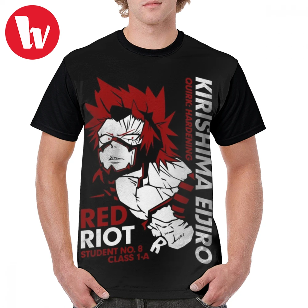 Футболка Riot Kirishima Eijiro, футболка с коротким рукавом, 100 полиэстер, графическая футболка, забавная уличная одежда, 5x печатные мужские футболки