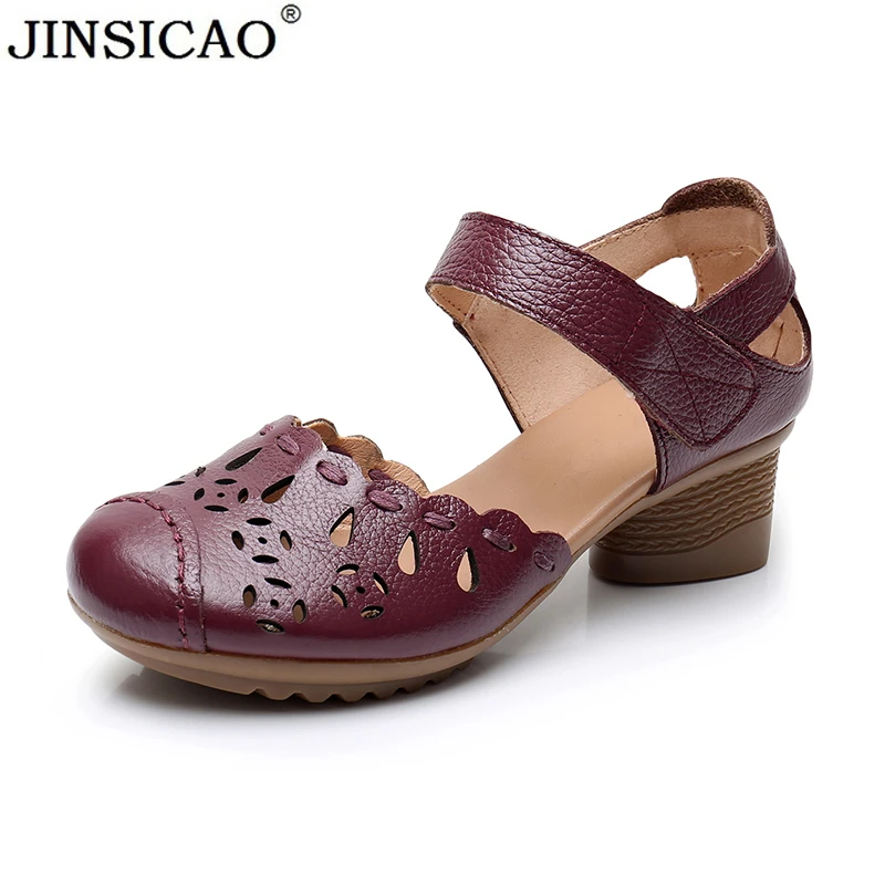 

2019 Summer Shoes Woman Platform Fashion Wedges Heels Sandals Genuine Leather Casual Breathable Women Sandals Large Size
