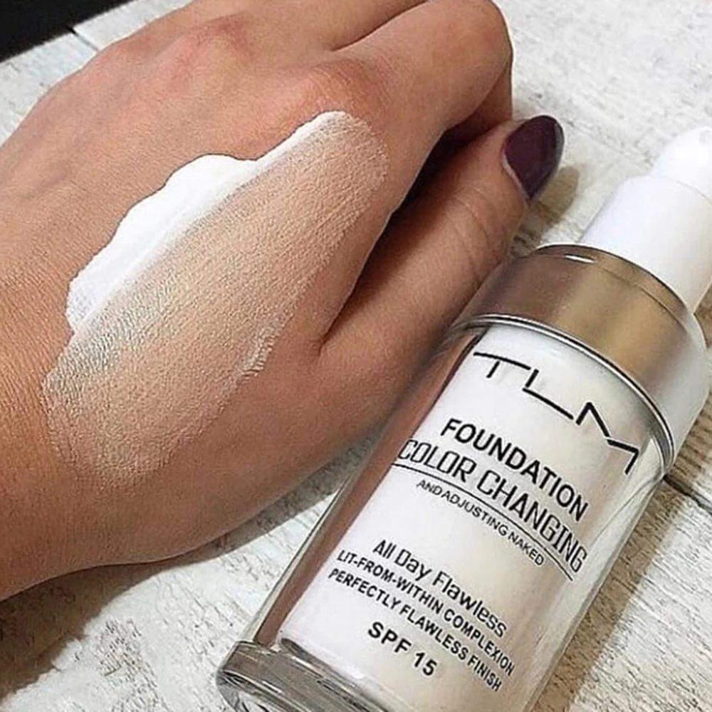 

30ml Color Changing Liquid Moisturizing Longlasting Foundation Base Face Makeup Concealer Cream Tools Change to Your Skin