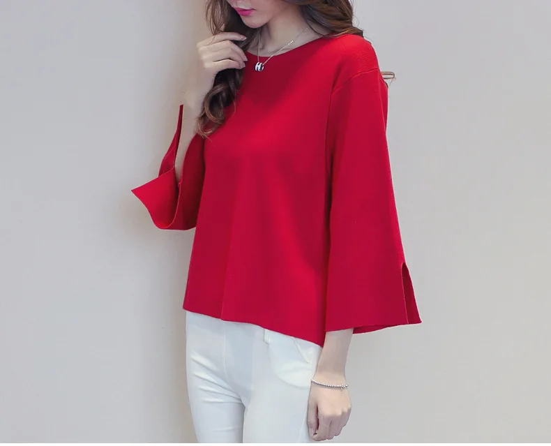 5 Color Round Neck Knitted Sweater Women 2017 Autumn Winter Fashion Pullovers Split Cuff Loose Jumper Female Oversize Sweater 5 Color Round Neck Knitted Sweater Women 2017 Autumn Winter Fashion Pullovers Split Cuff Loose Jumper Female Oversize Sweater