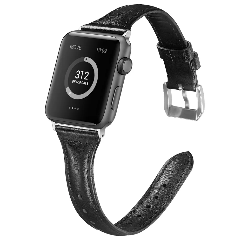 Классический Тонкий кожаный ремешок для Apple watch band 42 мм 38 мм iwatch 4 3 2 1 band 44 мм 40 мм браслет ремешок для часов аксессуары для часов