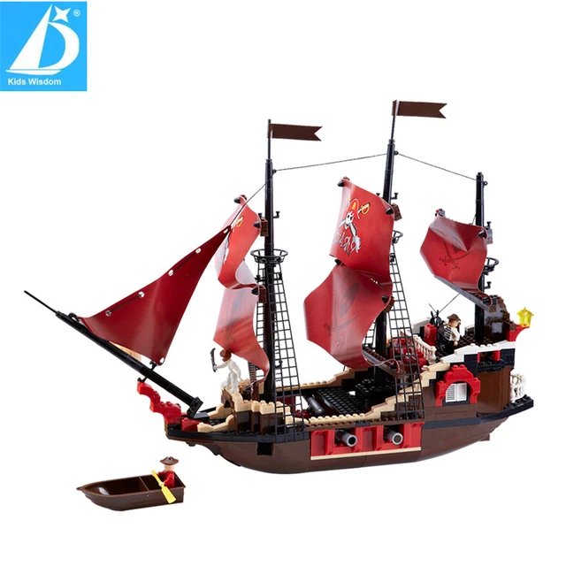 Kids Wisdom Big Skeleton Pirate Ship with Boat Educational Building