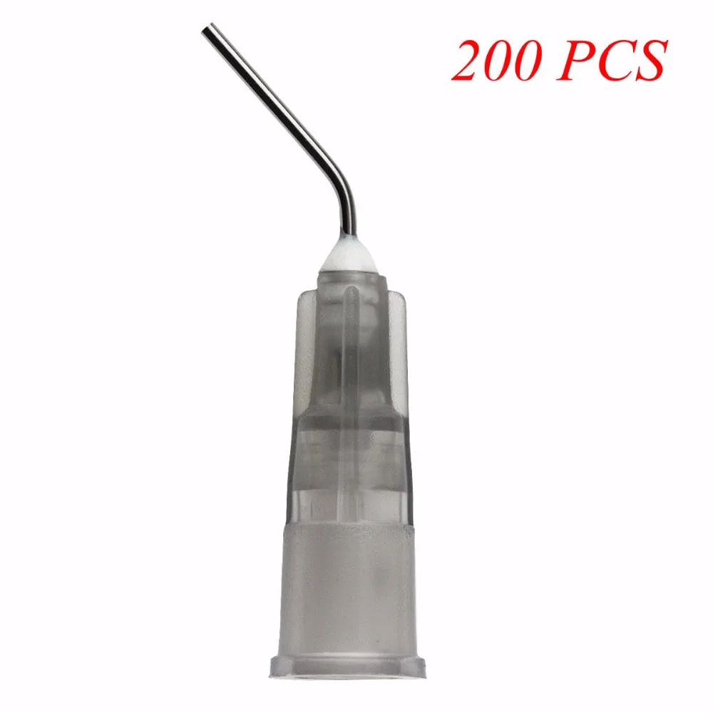 200pcs Dental Pre Bent Applicator Needle Tips 22Ga Greydental tips