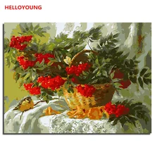 Красочные цветы DIY Ручная роспись цифровая печать масляной картины живопись по номерам Масляные картины китайские картины-свитки домашний декор