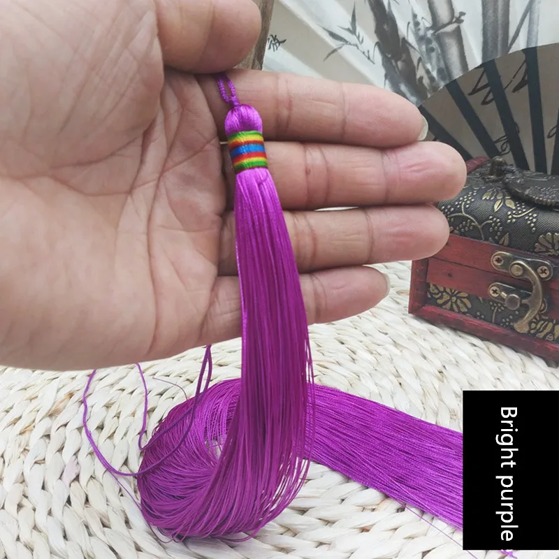 2 шт. 33 см очень длинная оплетка кисточка DIY Ювелирные изделия домашний текстильный занавес одежда декоративная изготовление талисманы Подвески Ремесло кисточки - Цвет: Bright purple