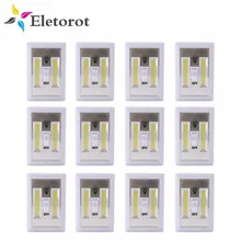 12 В упаковке светодиодный ночник на батарейках COB Беспроводной Выключатель света новинка под шкаф полка ночник для шкафа кухонный свет