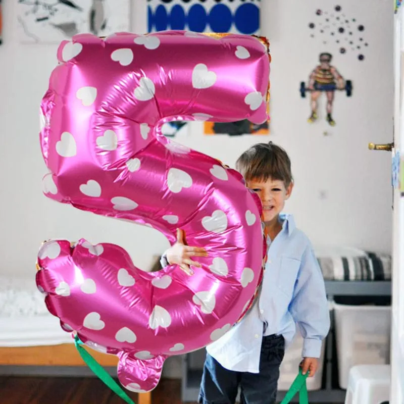 16/32inch Rose Gold Silver Number Foil Balloon Birthday Party Decoration Digit Air Ballon Figures Balloons Globos Party Supplies