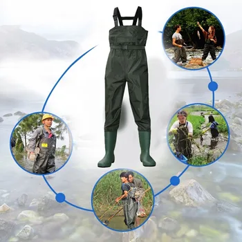 Camouflage Fishing Waders Tactical rain boots Waterproof Stocking Foot Breathable Chest Wader For Outdoor Hunting Fly Fishing