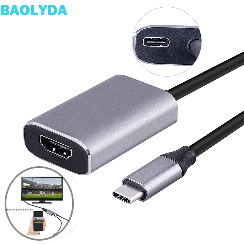 Baolyda USB C к HDMI адаптер Thunderbolt 3 док-станция USB-C hdmi-кабель поддерживает 4 k @ 60 Гц видео