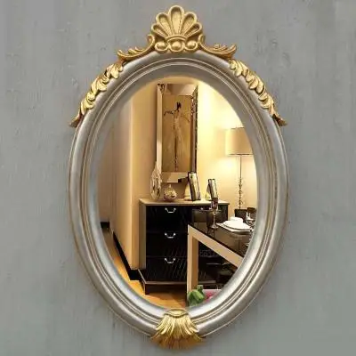 Европейский Овальный настенный кантри ванная комната зеркало Американский минималистичный раковины для ванной комнаты украшение зеркало для спальни - Цвет: 3