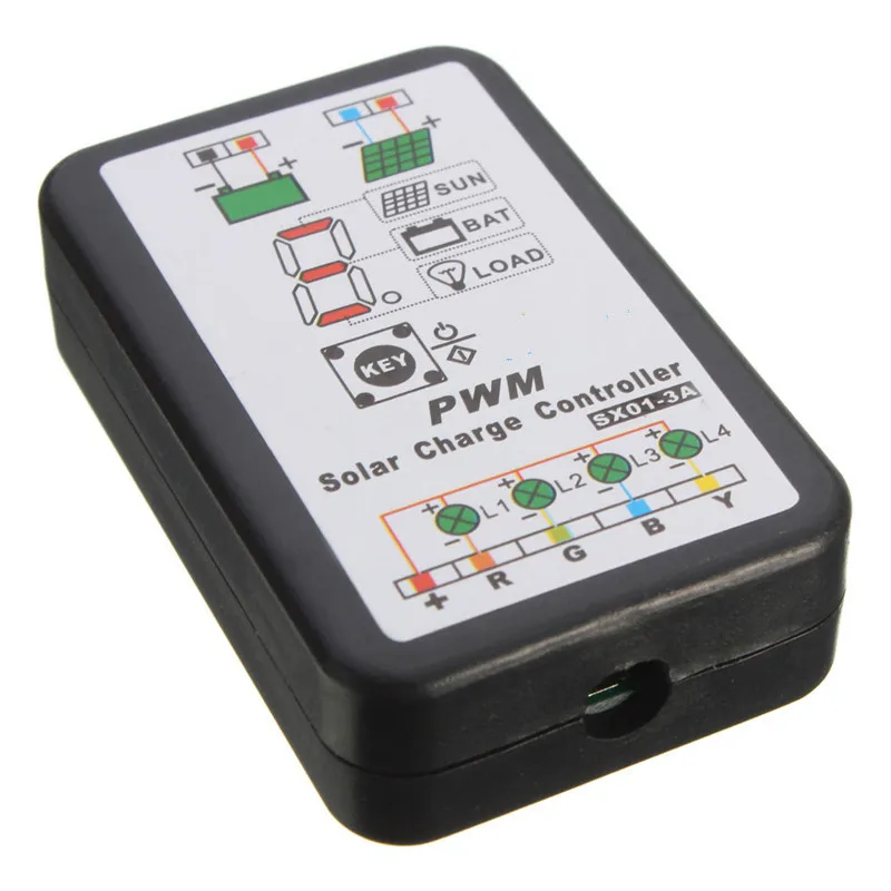 

3A 6V 12V PWM Intelligent Solar Charger Controller Solar Panel Light Controller Battery Charge Regulator for Solar Panel System