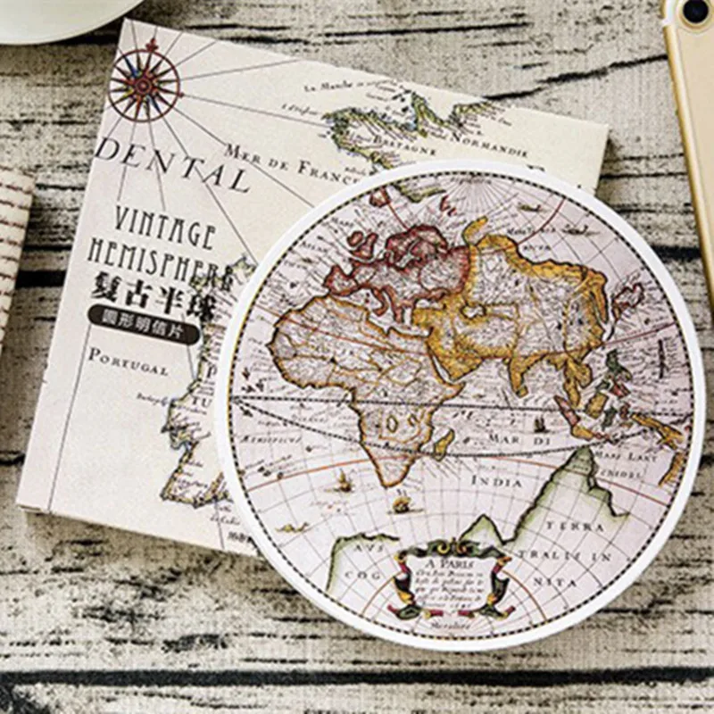 

Mo.Card Vintage earth map postcard greeting card Letter paper bookmark 1 lot = 1 pack = 30 pcs