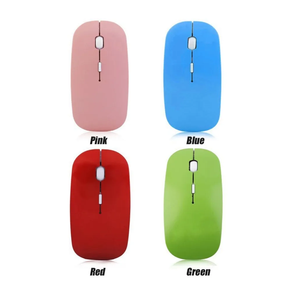 

2.4GHz Wireless Optical Mouse 4 Keys Computer PC Mice USB 2.0 Ergonomically Design Ultra Slim Fashion Mouse Red Blue Green