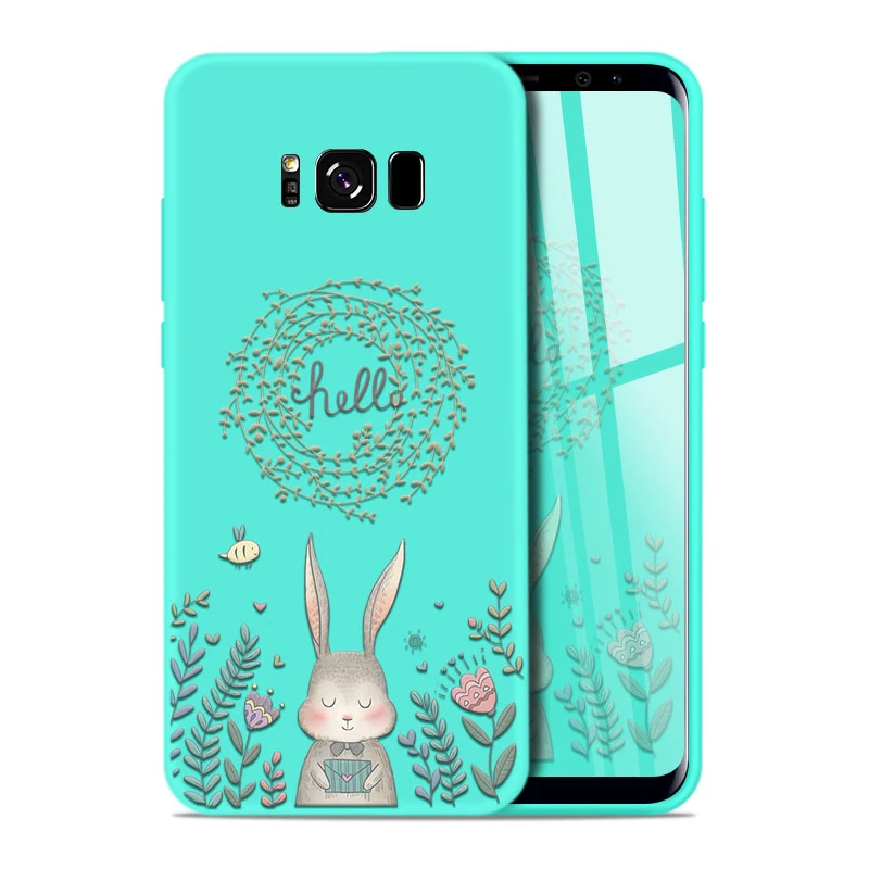 ASINA Cute Cartoon Case For Samsung Galaxy S8 Plus Case Cover 3D Relief Soft Silicone Bumper For Samsung Galaxy S7 Edge S9 Plus