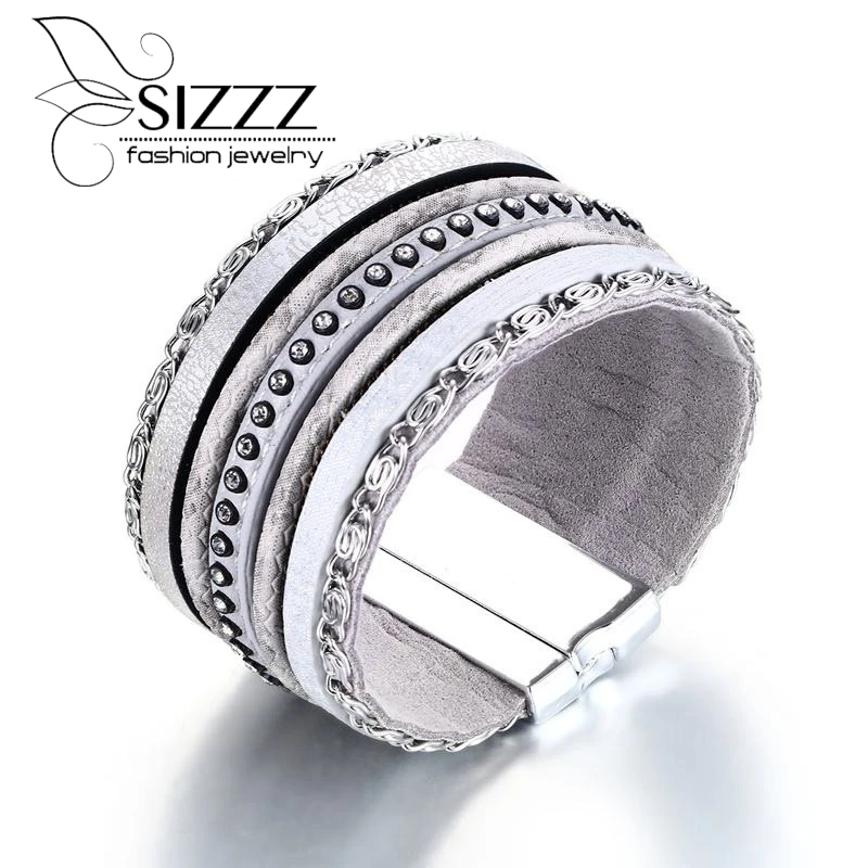

SIZZZ 35mm Wide 18.5cm Long 39g Weight Silver Bangle For Women/Girl
