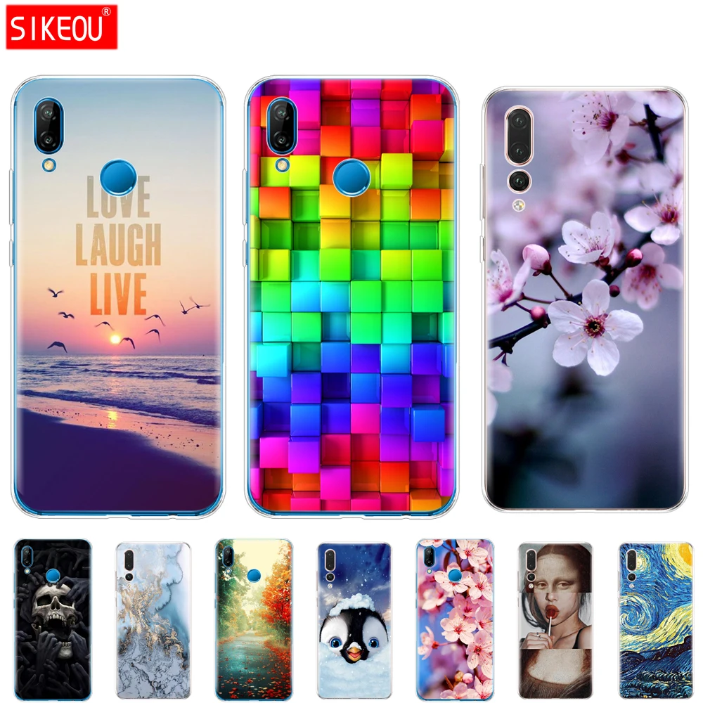 Силиконовый чехол для 5,8" huawei p 20 Lite huawei p 20 pro phone Для huawei p 20 Coque черный чехол Защитный Телефон прозрачный цветок кошки