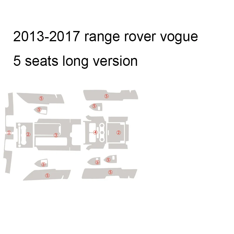 Lsrtw2017 HD Прозрачная носимая ТПУ Автомобильная интерьерная Защитная пленка для range rover vogue 2012 2013 L405 - Название цвета: vogue 2013-2017 1