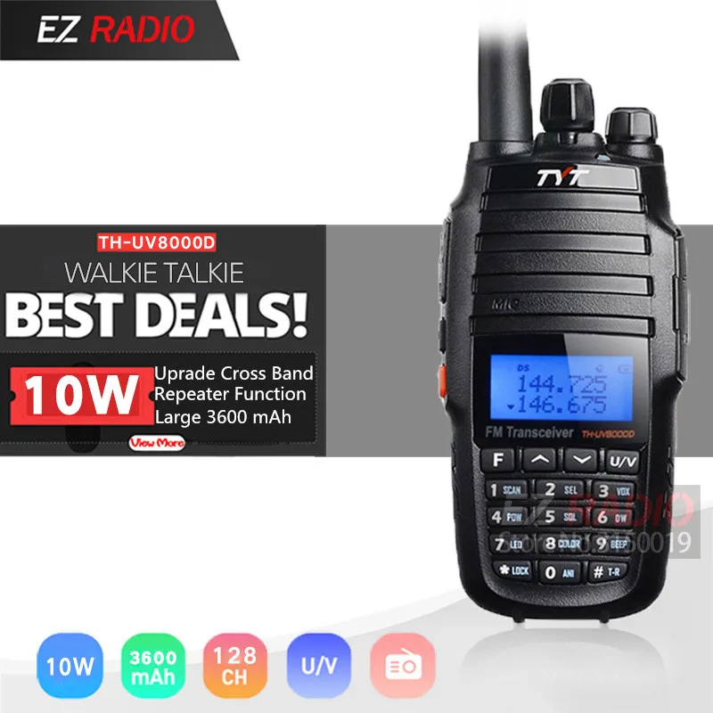 

10W Upgrade Version Cross Band Repeater Function VHF UHF TYT TH-UV8000D Amateur Radio 10 KM High 10W Walkie Talkie 10 KM UV8000E
