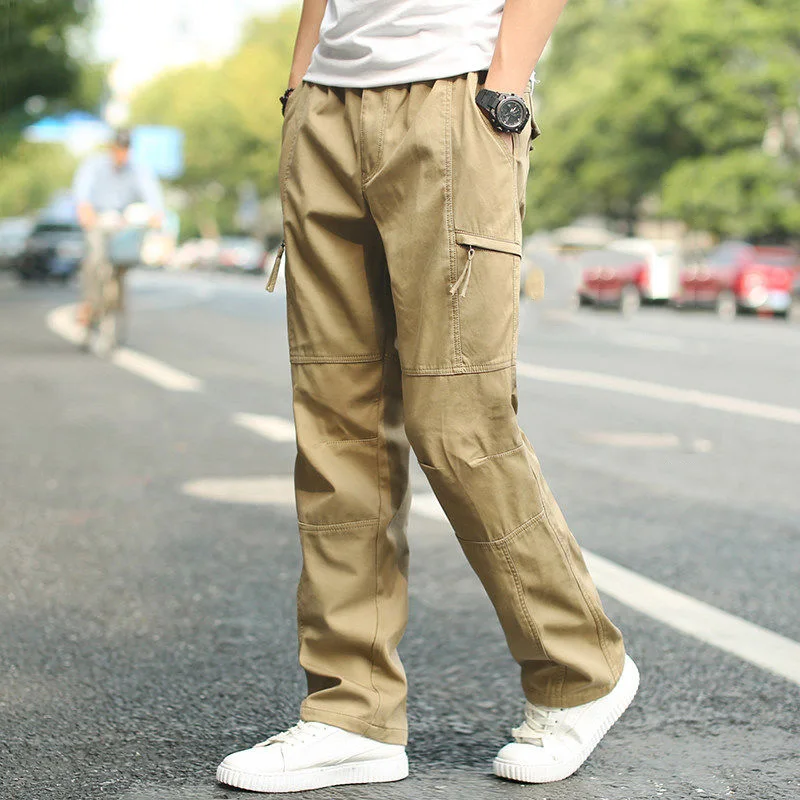 

Mens Loose Trousers Summer New Arrival Multi-pocket Harem Joggers Elastic Waist Male Sweatpants Fashion Clothing Plus Size M-6XL