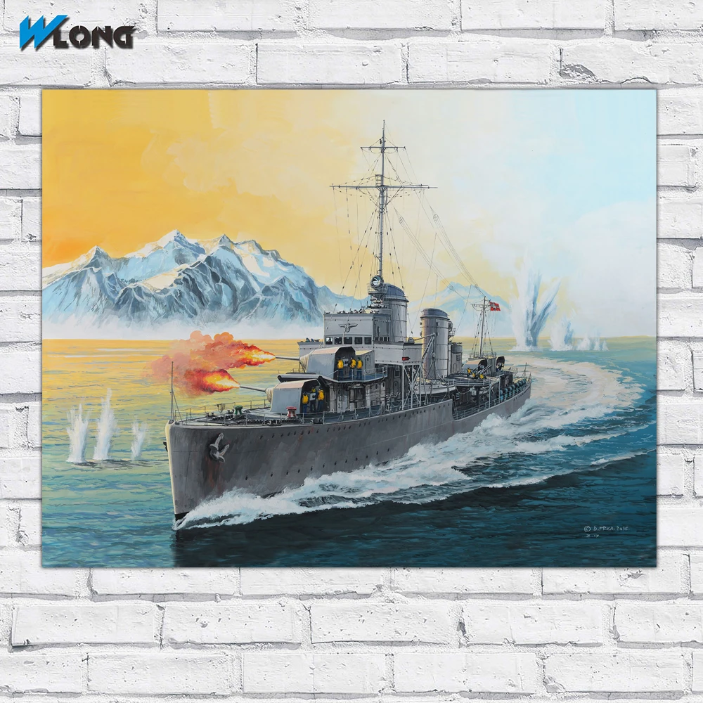 Ships Painting Art German Destroyer Type 90