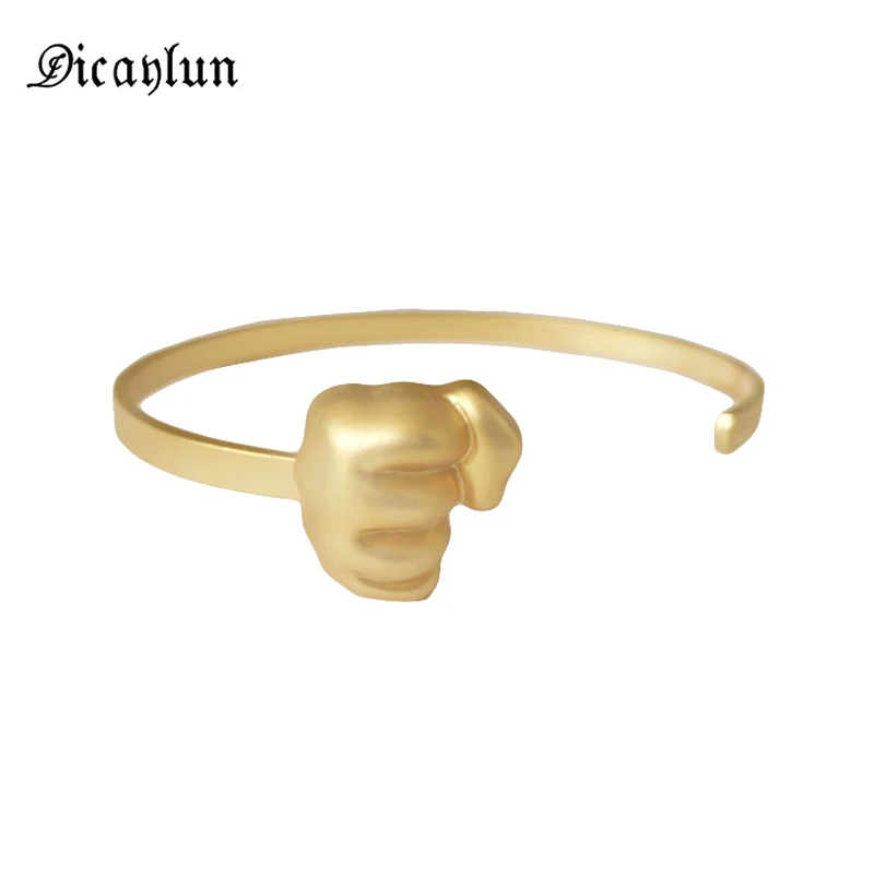 

DICAYLUN Stainless Steel Open Vintage Bracelets Bangles Man Fist Adjustable Gold Silver Black Color Male Gifts For Men