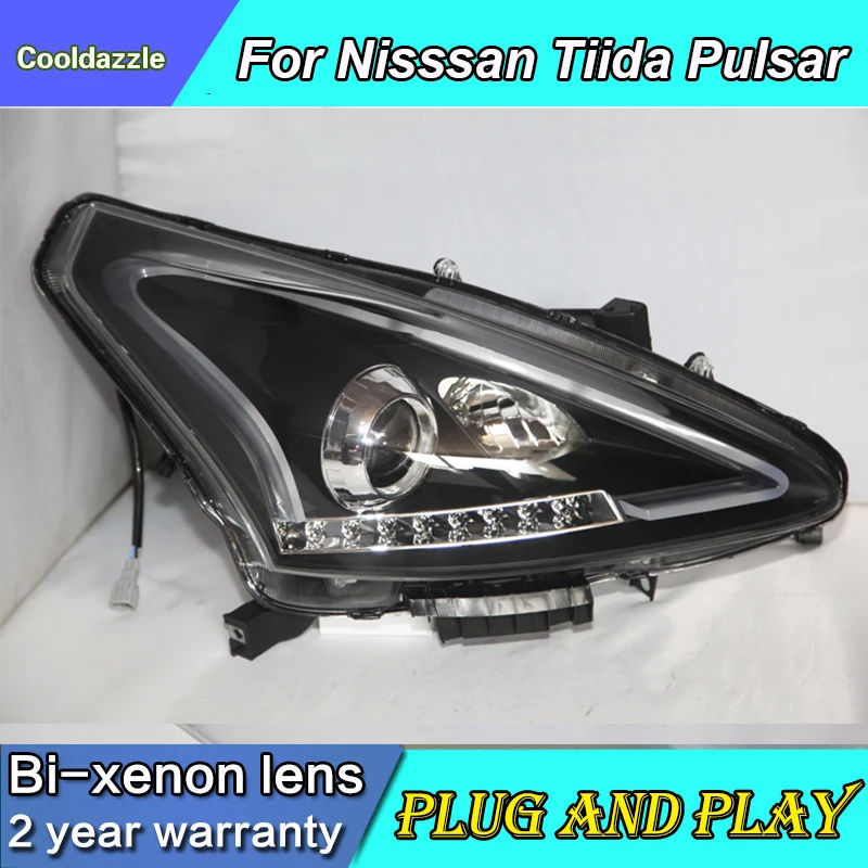Для NISSAN Tiida Pulsar светодиодный налобный фонарь Ангельские глазки фары 2011 2012 2013 2014 2015
