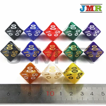 

Top Quality 6PCS TRPG Pearlized Effect D10%(00-90) Dice for Dungeons & Dragons 10 Sided Games Dices 6 Colors for Playing Game