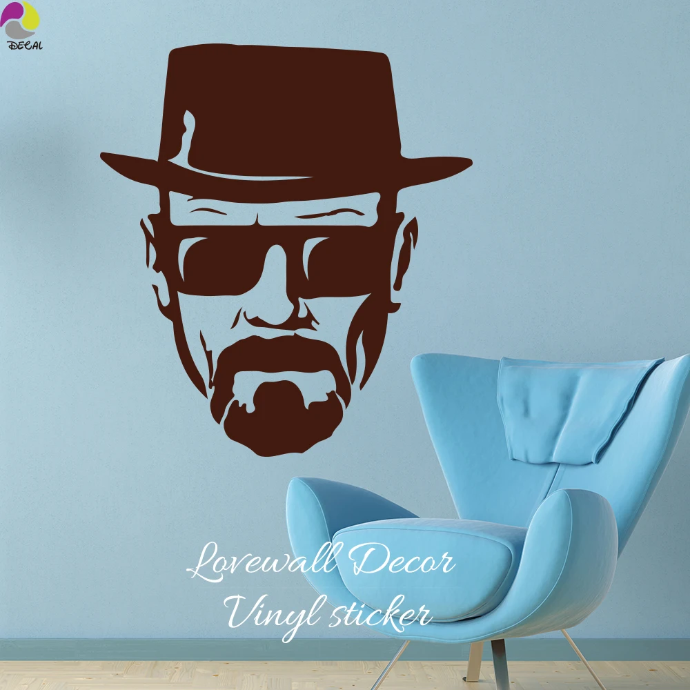 Modern Breaking Bad Heisenberg Glass Wall Sticker Sofa Bedroom Kitchen Living Room Movie Decal Vinyl Home Decor Wall Art Mural (2)