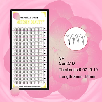 

METESEN BEAUTY 3D-6D All sizes russian volume eyelash extensions maquiagem make up eyelashes faux mink eyelash premade fans