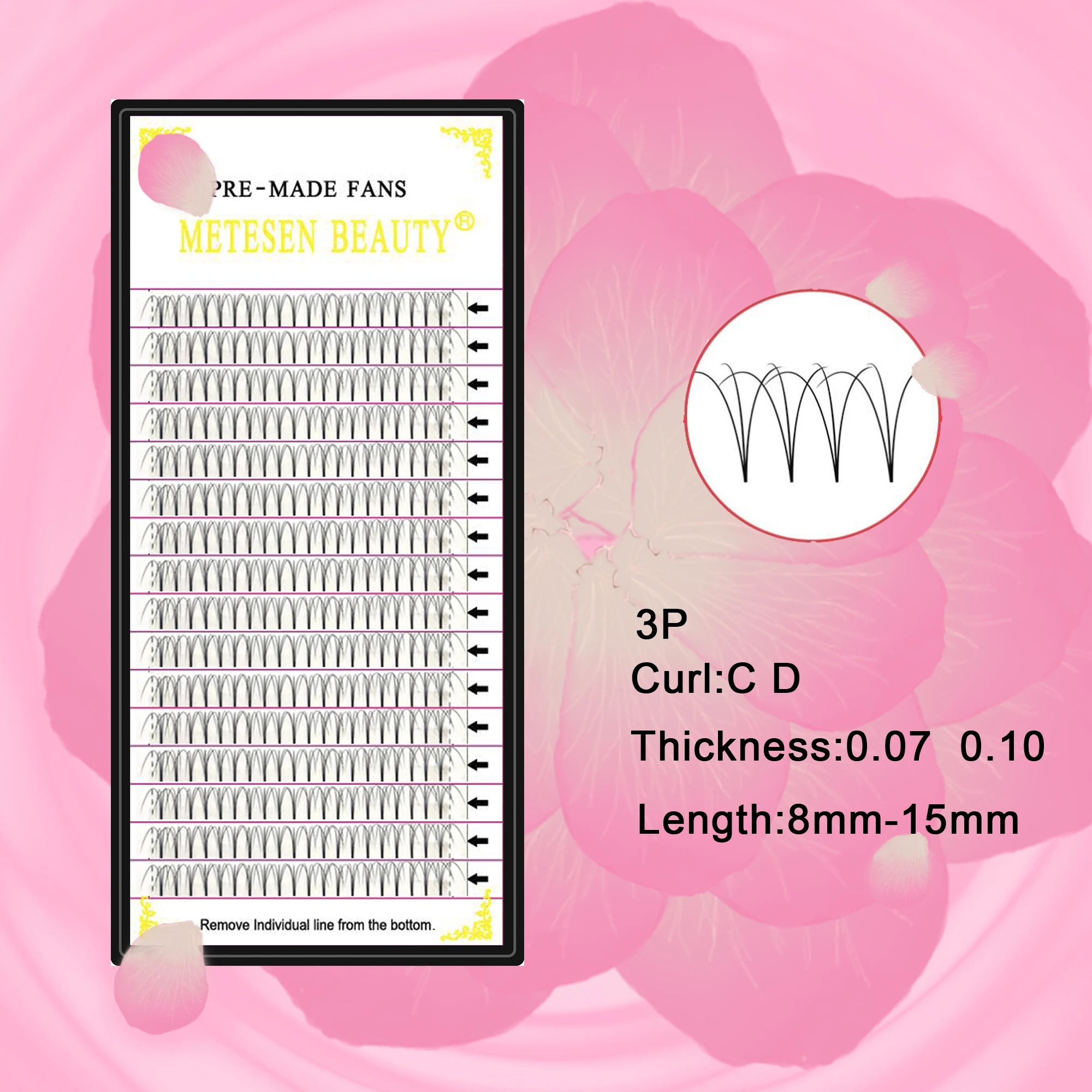 

METESEN BEAUTY 3D make up eyelashes premade volume fans premium lashes natural bunch eyelash extension 2019 hot sale