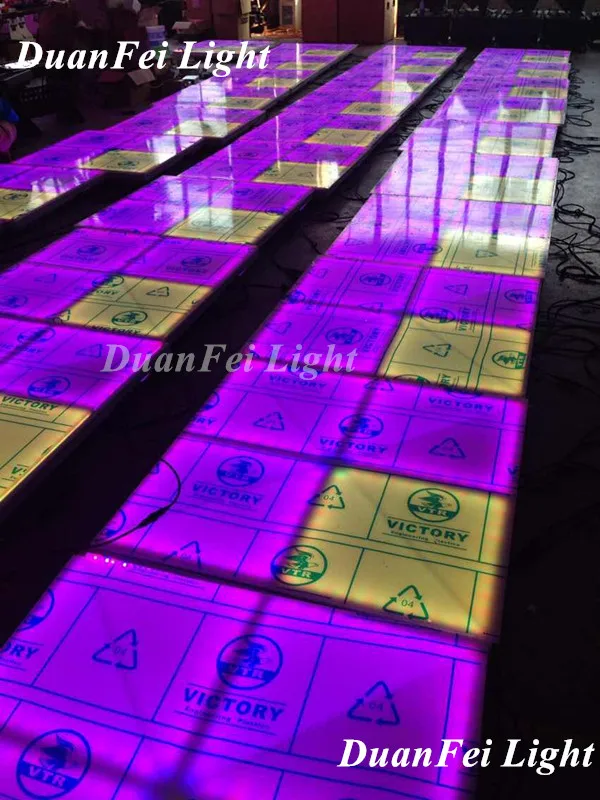 10lot Amazing Effect Stage Floor Led 1x1m Dmx512 10mm Cover Dance Floor