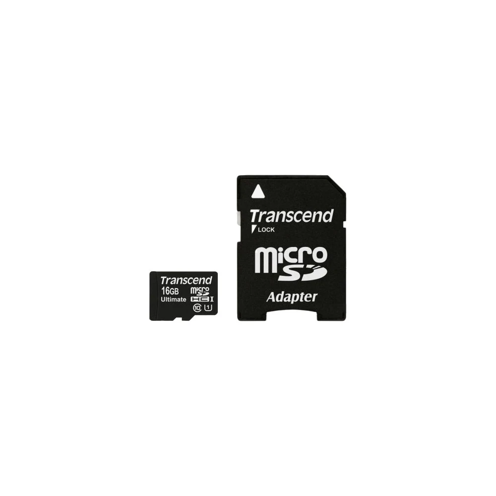 Флеш карта TRANSCEND TS16GUSDHC10U1 microSDHC 16Gb Class10 Ultimate + adapter|Карты памяти| |