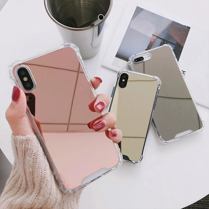 

Fashion Drop Protect Mirror Case For Iphone X XS 8 8 Plus 7 7 Plus Case , Back Phone Case For Iphone 6 6s Plus Case