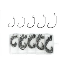 50 шт./кор. высокоуглеродистой стали Рыболовный Кривошип крюк свинец острые Крючки для Червяков 2#1#1/0#2/0#3/0# смешанный размер