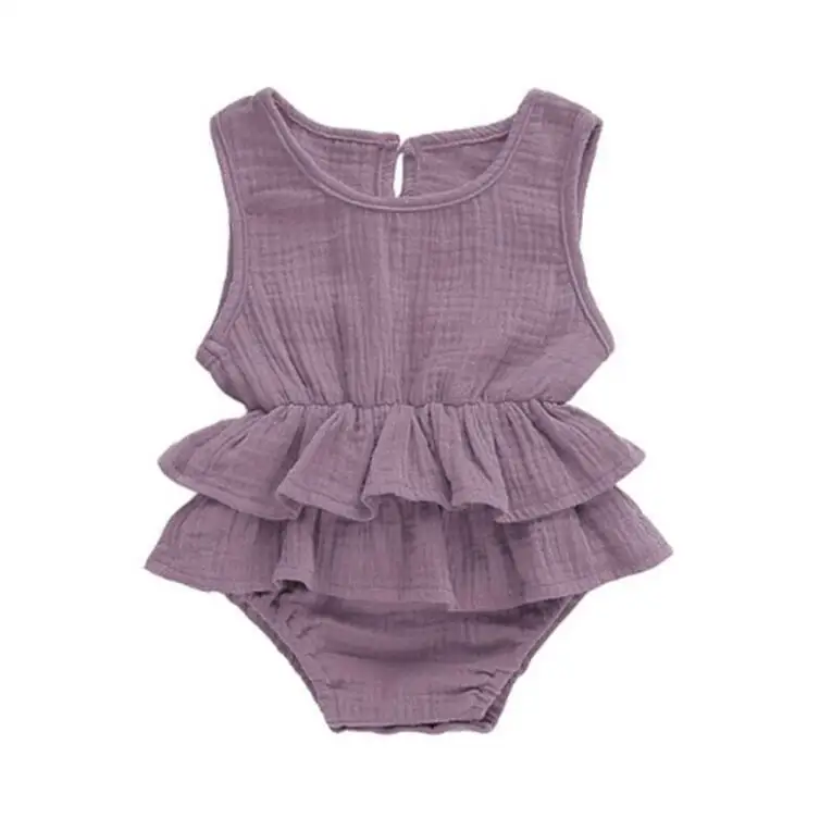 Новорожденный малыш для маленьких девочек одежда без рукавов Комбинезоны Playsuit туту юбка с оборками летний пляжный костюм